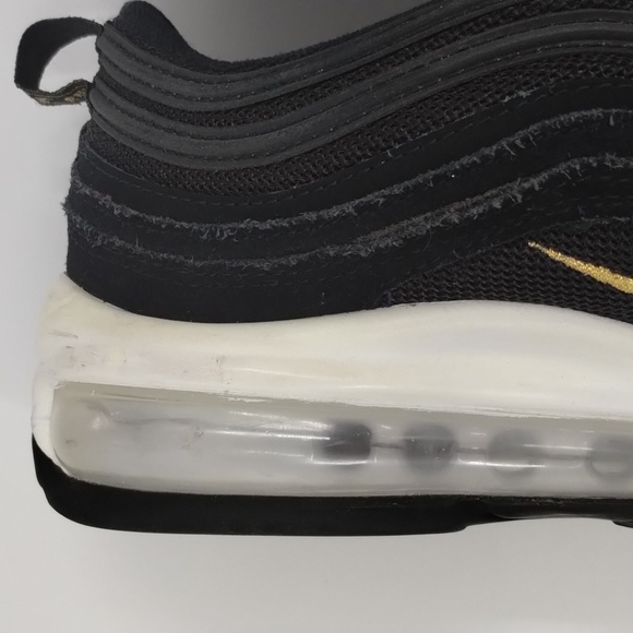 Nike Air Max 97 QS Athletic Lace Up Running Shoe Mens Size 7 black gold swish - Picture 8 of 12